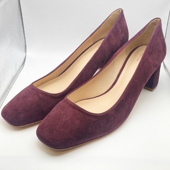 Kate Spade Suede Kylah Cherrywood Block Pumps - Picture 2 of 6